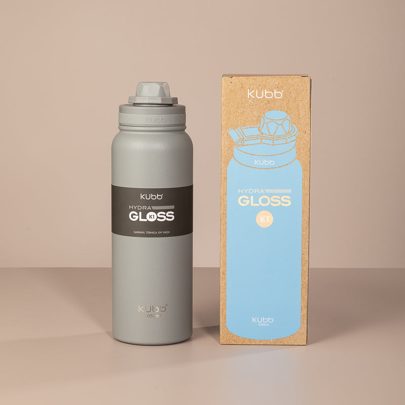 Garrafa Térmica Hydra Gloss K1 Cinza Escuro - 1050ml