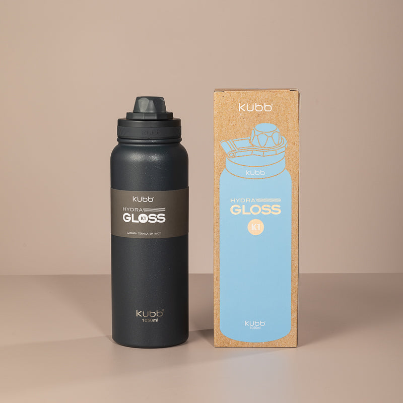 Garrafa Térmica Hydra Gloss K1 Cinza Escuro - 1050ml
