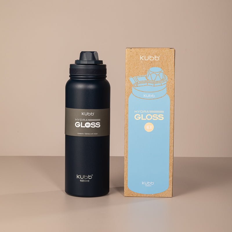 Garrafa Térmica Hydra Gloss K1 Cinza Escuro - 1050ml