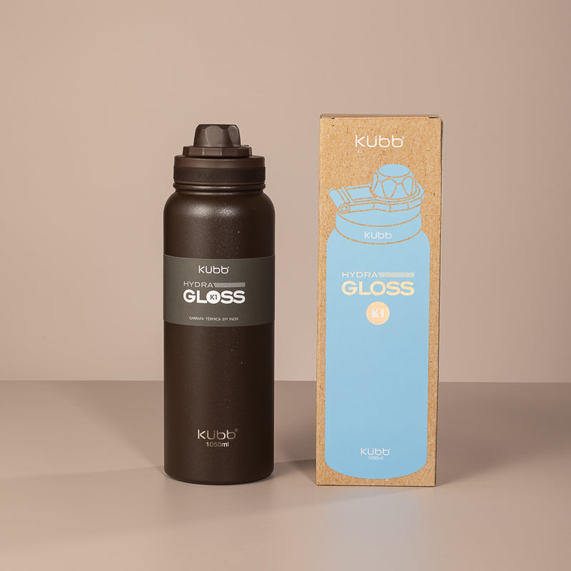 Garrafa Térmica Hydra Gloss K1 Cinza Escuro - 1050ml