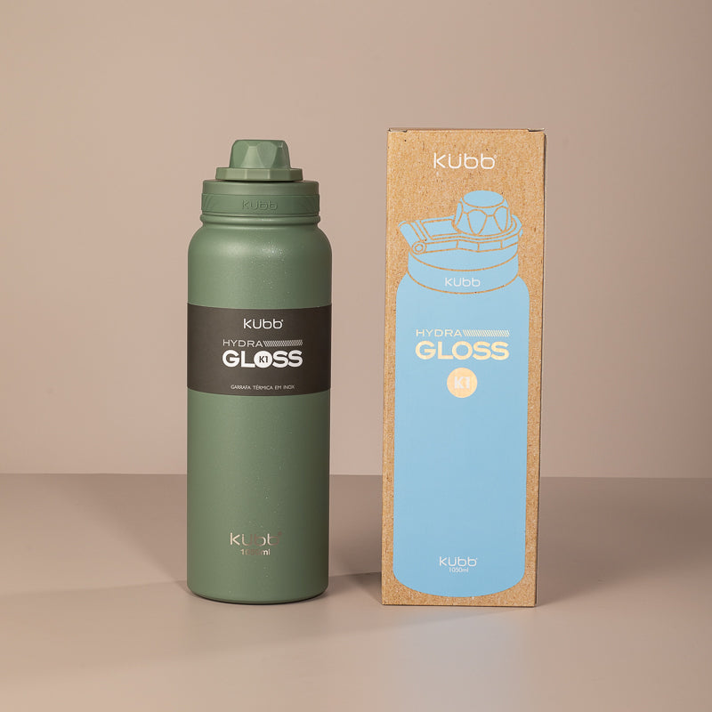 Garrafa Térmica Hydra Gloss K1 Cinza Escuro - 1050ml