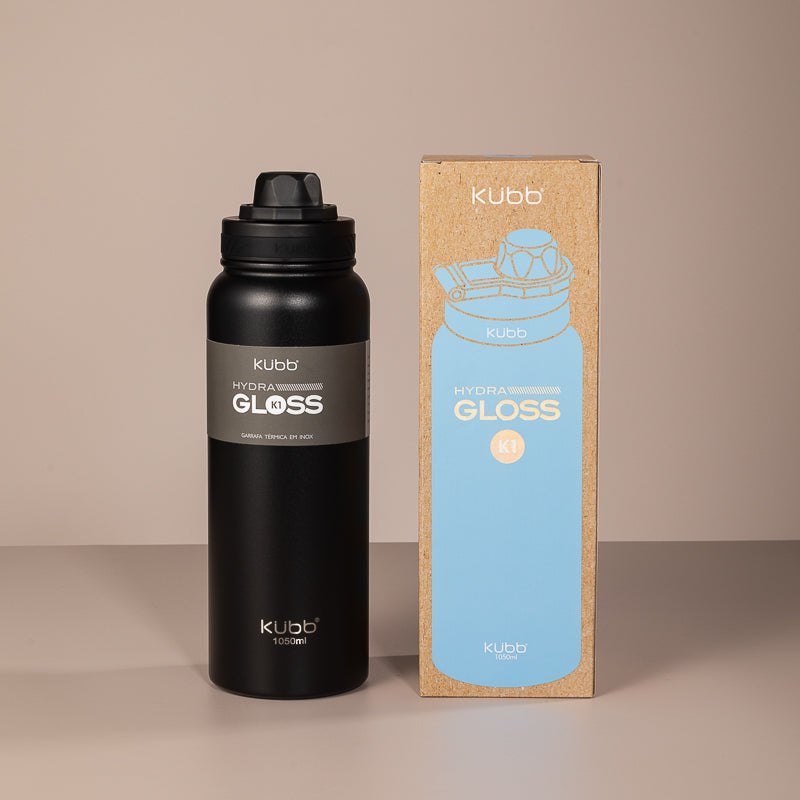 Garrafa Térmica Hydra Gloss K1 Cinza Escuro - 1050ml