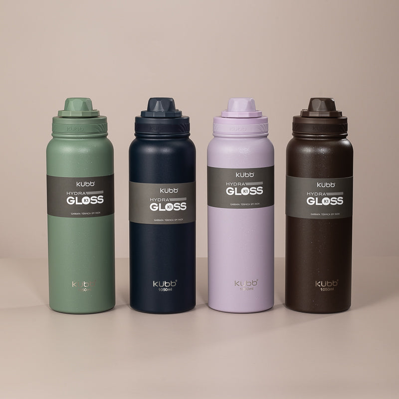 Garrafa Térmica Hydra Gloss K1 Cinza Escuro - 1050ml