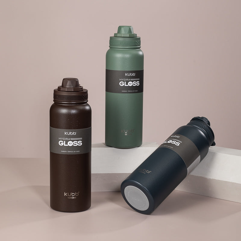 Garrafa Térmica Hydra Gloss K1 Cinza Escuro - 1050ml