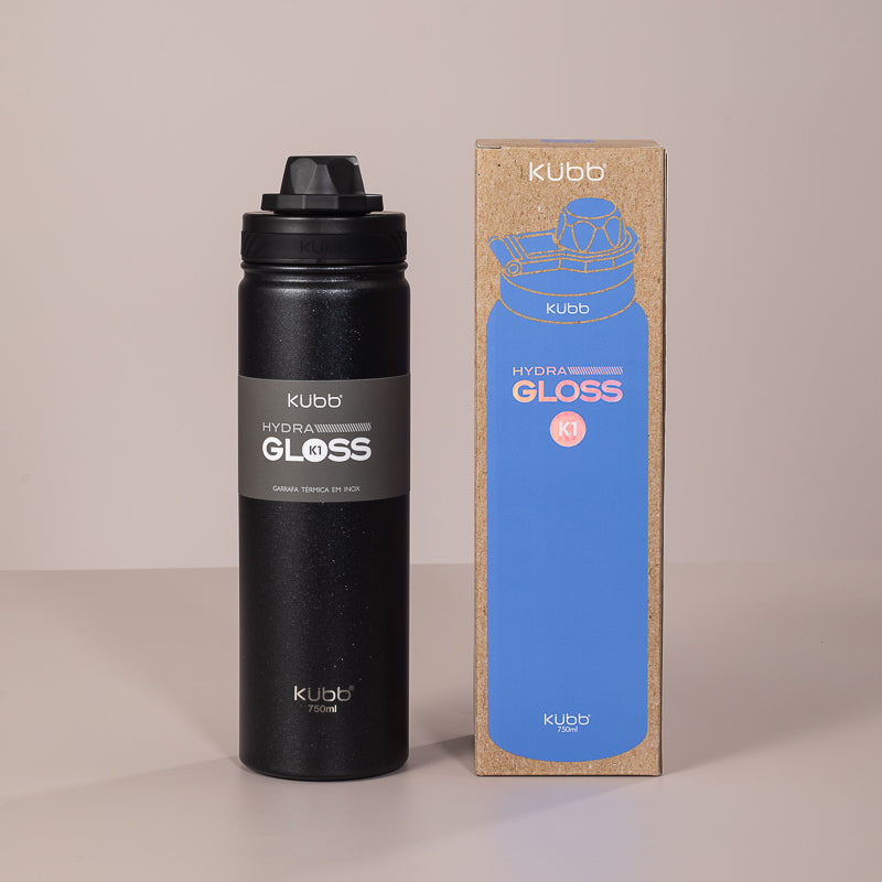 Garrafa Térmica Hydra Gloss K1 Preto - 750ml