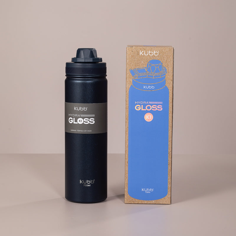 Garrafa Térmica Hydra Gloss K1 Preto - 750ml