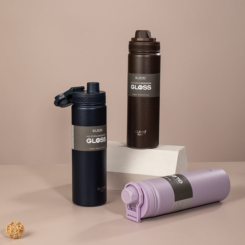 Garrafa Térmica Hydra Gloss K1 Preto - 750ml