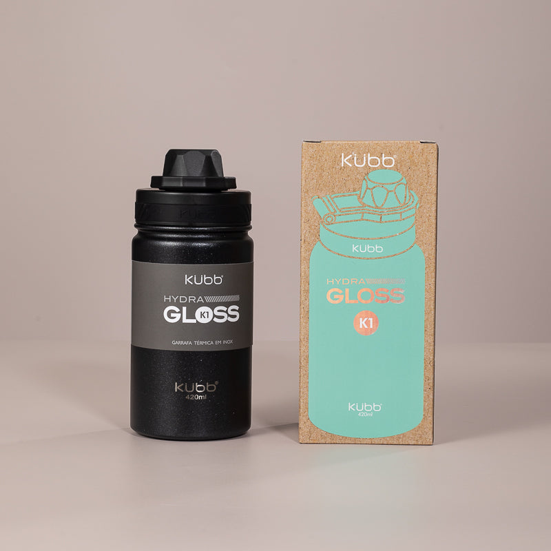 Garrafa Térmica Hydra Gloss K1 Cinza Escuro - 420ml