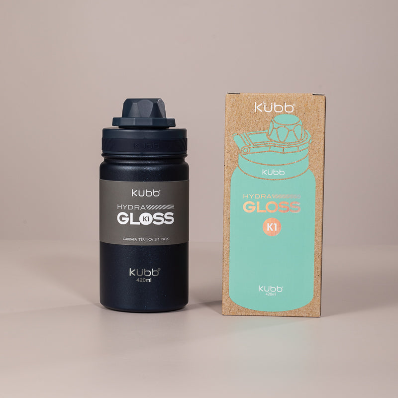 Garrafa Térmica Hydra Gloss K1 Cinza Escuro - 420ml
