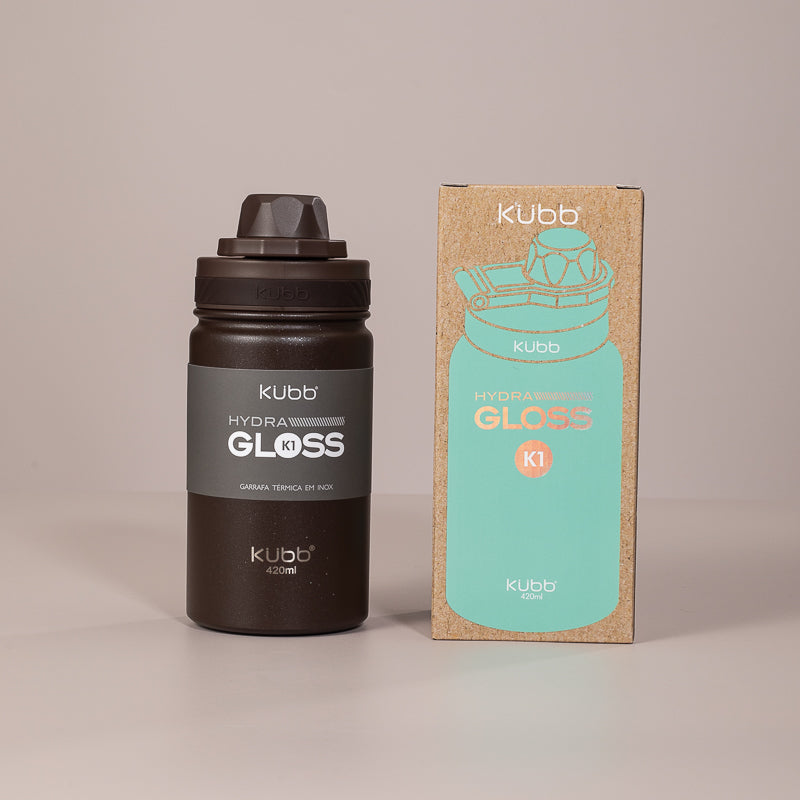 Garrafa Térmica Hydra Gloss K1 Cinza Escuro - 420ml