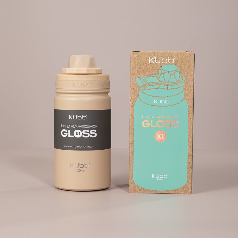 Garrafa Térmica Hydra Gloss K1 Cinza Escuro - 420ml