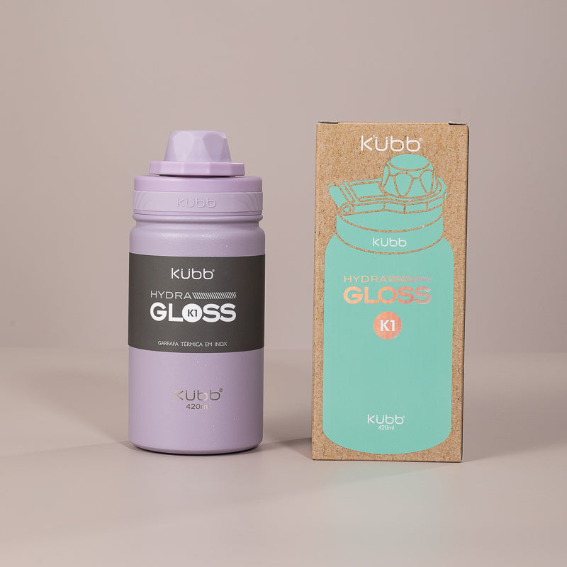 Garrafa Térmica Hydra Gloss K1 Cinza Escuro - 420ml