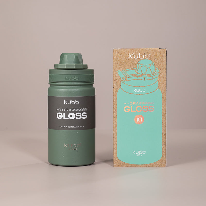 Garrafa Térmica Hydra Gloss K1 Cinza Escuro - 420ml
