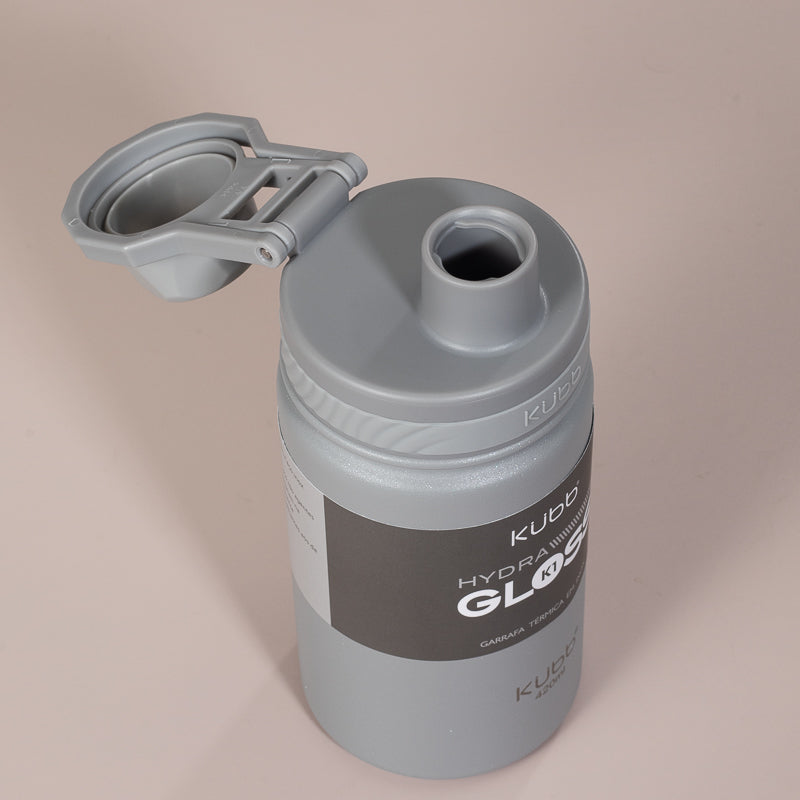 Garrafa Térmica Hydra Gloss K1 Cinza Escuro - 420ml