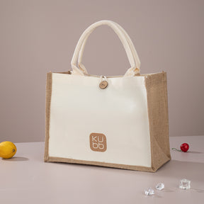 Tote Bag Mini Kubb em Algodão e Juta - Ecobag Ecológica e Sustentável