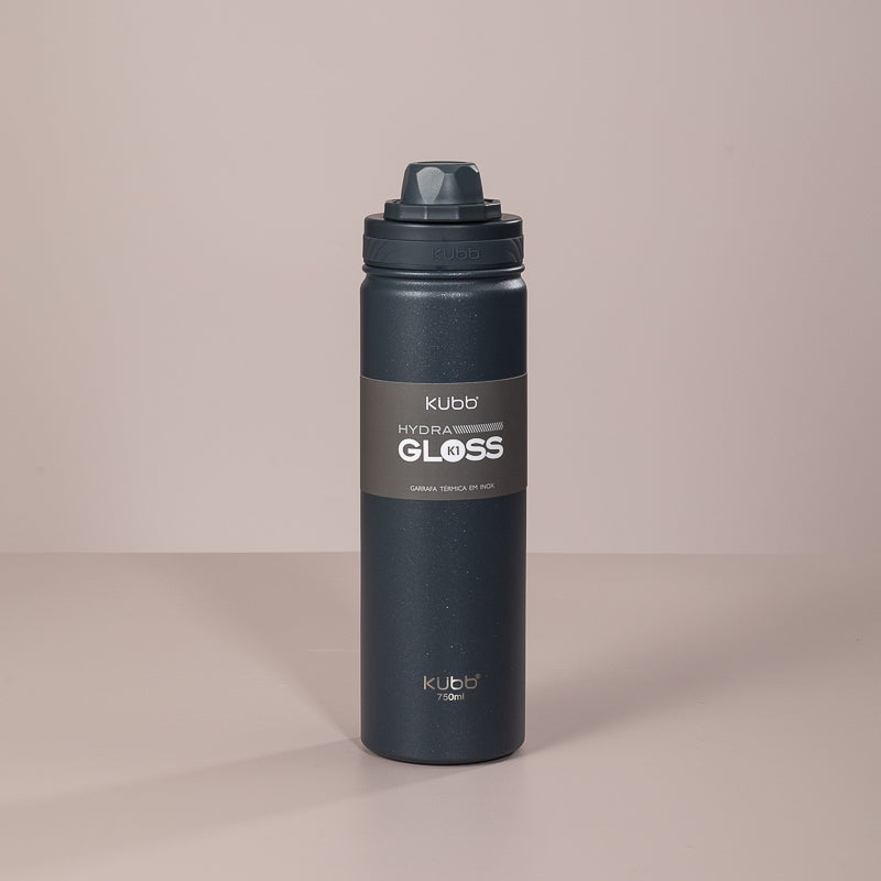 Garrafa Térmica Hydra Gloss K1 Cinza Escuro - 750ml