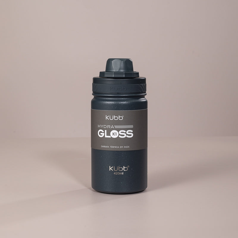 Garrafa Térmica Hydra Gloss K1 Cinza Escuro - 420ml