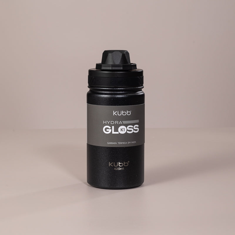 Garrafa Térmica Hydra Gloss K1 Preto - 420ml