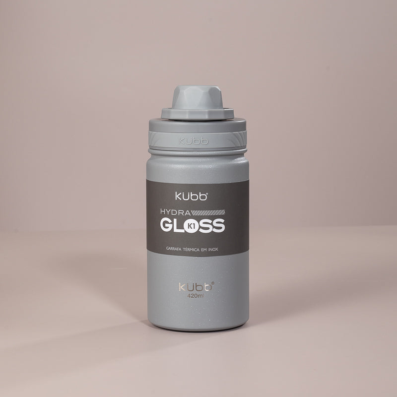 Garrafa Térmica Hydra Gloss K1 Cinza Claro - 420ml